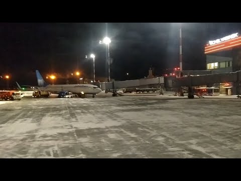 Видео: Boeing 737-800 Ночная посадка в Челябинске (Баландино)/ Night landing at Chelyabinsk (Balandino)