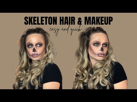 Видео: БЫСТРЫЙ И ПРОСТОЙ ГРИМИ И ПРИЧЕСКА СКЕЛЕТА | идея костюма в последнюю минуту