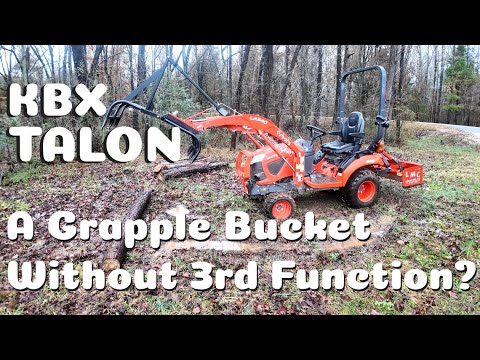 Видео: Грейферный ковш БЕЗ добавления третьей гидравлической функции к вашему Kubota BX23S!