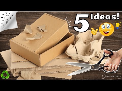 Видео: Красиво, но Недорого! 5 Блестящих Идей, в Которые Никто Не Поверит, что Сделаны из Картона!