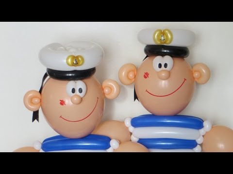 Видео: Матрос из шаров, голова в фуражке / Seaman, head (Subtitles)