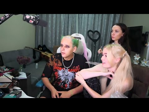 Видео: Вова VATARLS, Фасолька, Cymanneth - НЕФОРмальная стрижка и покраска в цвет тиффани! Стрим 20.07.2023