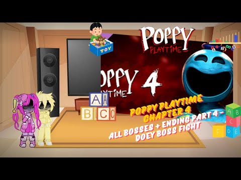 Видео: Poppy Playtime React - Poppy Playtime Глава 4 - Все боссы + Концовка Часть 4 - Битва с боссом Дои