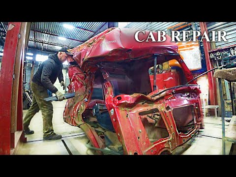 Видео: Сложный ремонт кабины грузовика / The most difficult truck cab repair / Розыгрыш