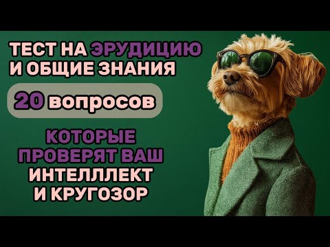 Видео: Тест на ОБЩИЕ ЗНАНИЯ и КРУГОЗОР! 20 вопросов для проверки ЭРУДИЦИИ: попробуй ответить на все!