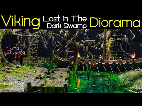 Видео: Как построить диораму воина-викинга и его драккар, затерянный в темных болотах