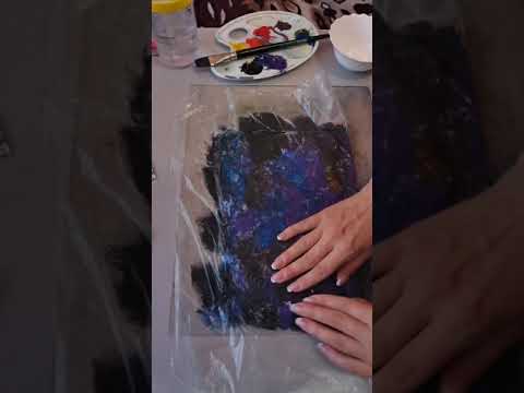 Видео: Мастер класс по рисованию космоса в технике Монотипия