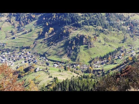 Видео: Карпатское село Верхняя Рожанка — вид с горы Высокий Верх