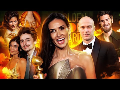 Видео: ЗОЛОТОЙ ГЛОБУС: скандал с Деми Мур, Кайли и Тимоти, помолвка Зендеи, Себастиан Стэн и Юра Борисов