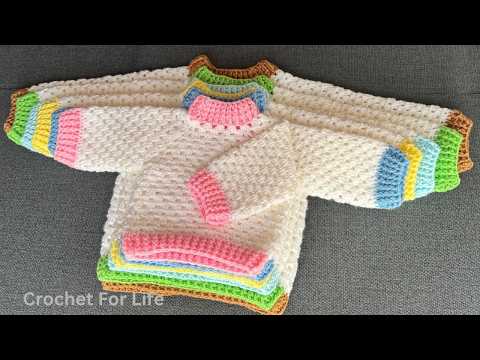 Видео: Вязаный крючком свитер/Вязаный крючком детский свитер/Вязаный крючком детский кардиган/Вязаный кр...