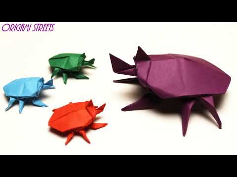 Видео: Оригами ЖУК-НОСОРОГ из бумаги 🦏 | Пошаговый Мастер-Класс для начинающих | Реалистичная Жук!