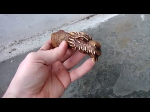 Видео: Рукоять для ножа "Голова дракона" ( процесс) .
