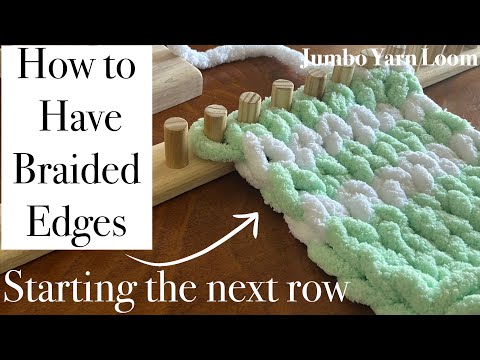 Видео: Плетеный край на толстой пряже Jumbo Yarn Loom для вязания одеяла