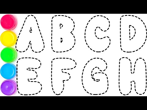 Видео: ABCDEFGHIJKLMNOPQRSTUVWXYZ, Легкое рисование букв ABC 🅰️🅱️🆎 / Фонетическая песня для детей 🎶 / Ша...