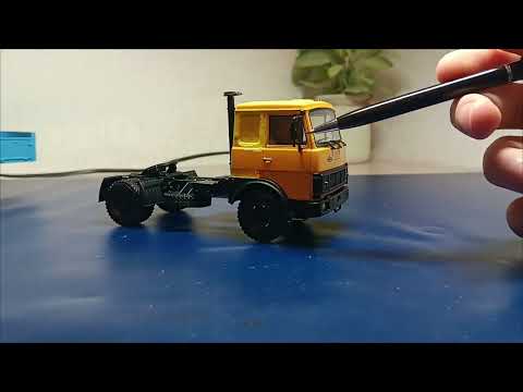 Видео: МАЗ-5432, ранний тягач с бортовым полуприцепом МАЗ-5205 (охра+синий).