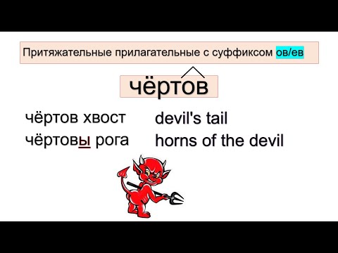Видео: Притяжательные прилагательные с суффиксом ОВ/ЕВ
