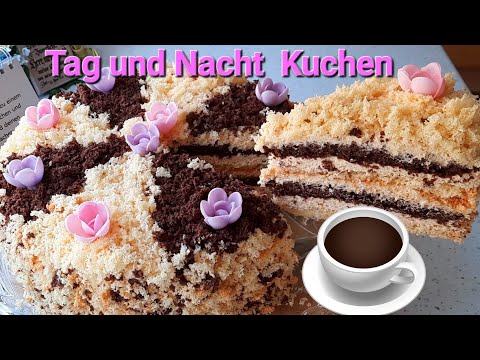 Видео: Unwiderstehlich fluffig dieser TAG UND NACHT Kuchen sehr lecker! / Торт  День и ночь