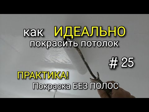 Видео: Практика! Как ИДЕАЛЬНО покрасить потолок? Покраска БЕЗ ПОЛОС! #25.