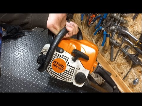 Видео: Бензопилка STIHL MS180 - працював до останнього подиху, перевищенний момент затяжки
