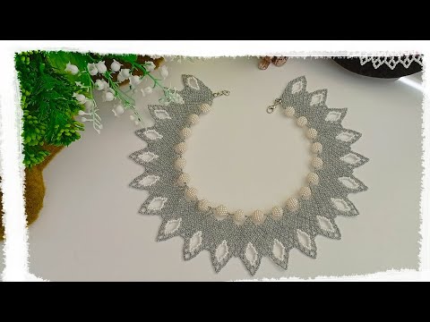 Видео: DIY ПРОСТОЕ КОЛЬЕ ИЗ БИСЕРА и ЖЕМЧУЖИН