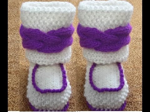 Видео: 2ч- Сапожки теплые детские спицами