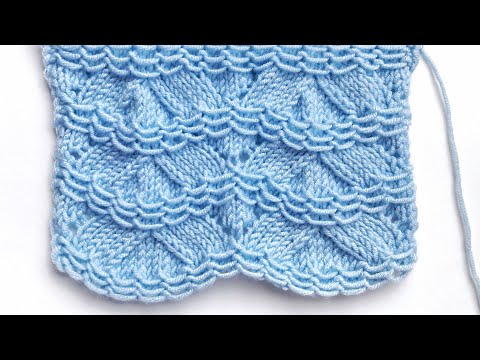 Видео: Оригинальный и необычный узор спицами Заснеженные ёлочки