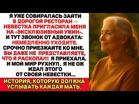 Видео: МОЯ НЕВЕСТКА ПОЗВАЛА НА УЖИН, НО АДВОКАТ ПОЗВОНИЛ: «УХОДИТЕ СРОЧНО — ЭТО ВСЁ МАХИНАЦИЯ!»