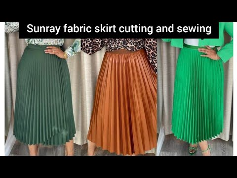 Видео: как использовать ткань Sunray для пошива юбки с неэластичным поясом. #руководствопошитьюбку #длян...