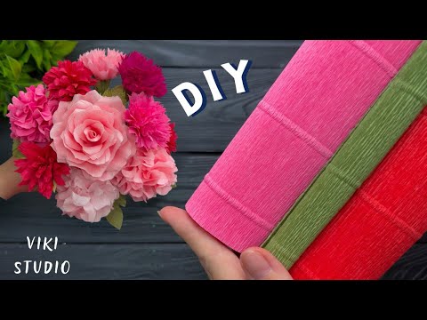 Видео: Букет из гофрированной бумаги Как сделать цветы из гофрированной бумаги