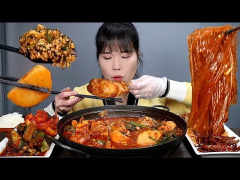 Видео: Горит, кимчи, цыпленок, mukbang....