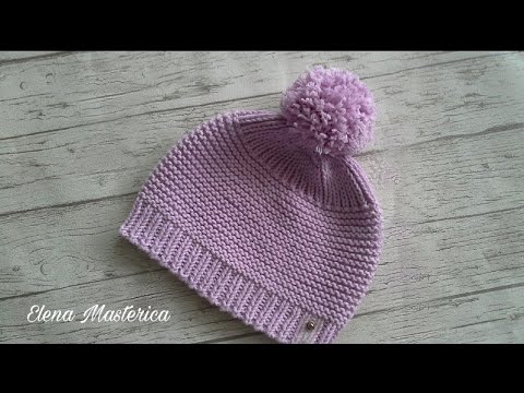 Видео: Шапочка с помпоном/Elena Masterica/A hat with a pompom