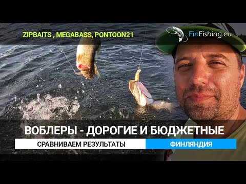 Видео: Сравниваем дорогие и бюджетные воблеры. Zipbaits Megabass vs Pontoon21. Рыбалка в Финляндии