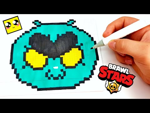 Видео: ЕВА из ИГРЫ BRAWL STARS - EVE  РИСУНКИ ПО КЛЕТОЧКАМ -PIXEL ART