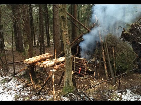 Видео: Бушкрафт, доделал верстак, начал делать бревенчатый трон, жарил мясо на углях, без разговоров