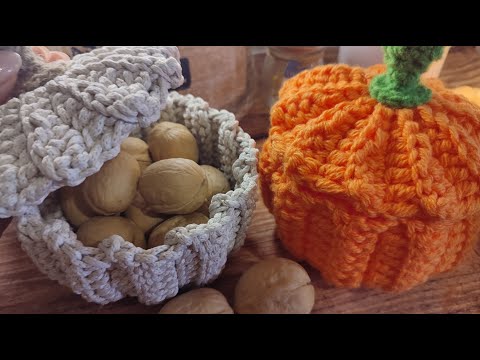 Видео: "КОРЗИНКА ТЫКВА" крючком . МК 2 ЧАСТЬ /"PUMPKIN BASKET" crocheted. MK 2 PART