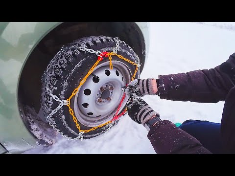 Видео: Цепи на колеса Лада Гранта тестируем по снегу