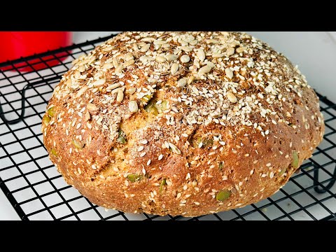 Видео: Мягкий хлеб с семенами, без муки, без сахара, без масла! Низкоуглеводный