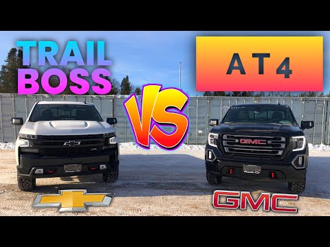 Видео: В чем разница между Chevy Silverado TrailBoss и GMC Sierra AT4?