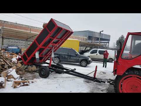 Видео: прицеп самосвал одноосный. бортовой. гидравлика.