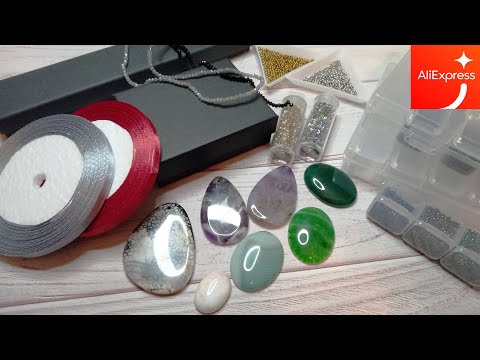 Видео: Натуральные камни, коробочки, бисер и ленты с AliExpress