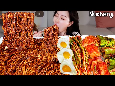 Видео: огромные черные бобы и кимчи едят шоуㅣ black bean noodlesㅣjajangmyeon, Kimchi ASMR MUKBANG