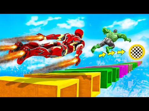 Видео: КАК ДАЛЕКО ЖЕЛЕЗНЫЙ ЧЕЛОВЕК И ХАЛК СМОГУТ ПРОЛЕТЕТЬ ПО СЛОМАННОЙ ДОРОГЕ ? - ЭКСПЕРИМЕНТ В ГТА 5