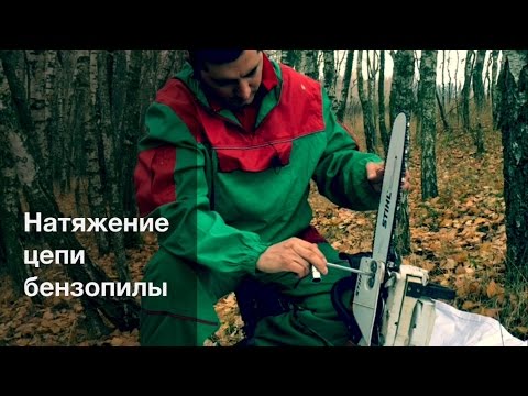 Видео: Натяжение цепи бензопилы - Обслуживание бензопилы. Часть 5