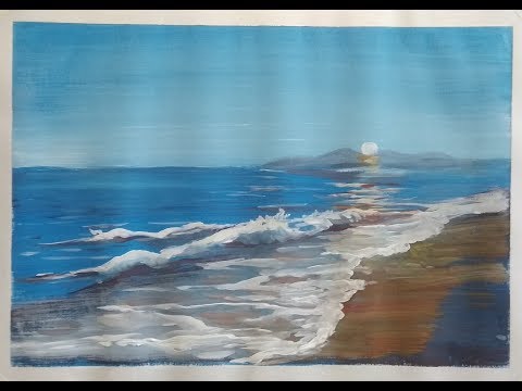 Видео: Мастер класс. Гуашь. МОРСКОЙ БЕРЕГ