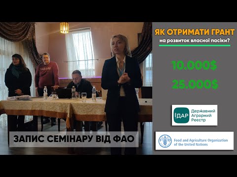 Видео: Як отримати грант на бджільництво? Запис семінару від ФАО