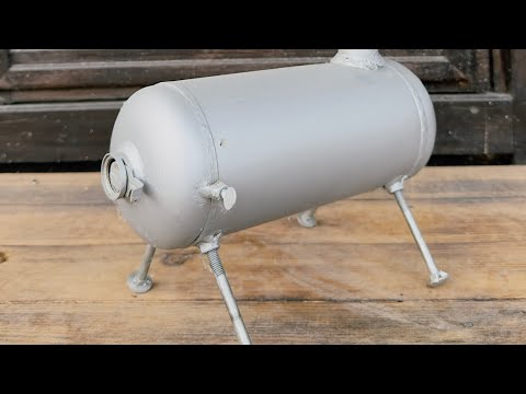 Видео: Мини печь на дровах из огнетушителя!Легкая,эффективная и экономичная печь в палатку!