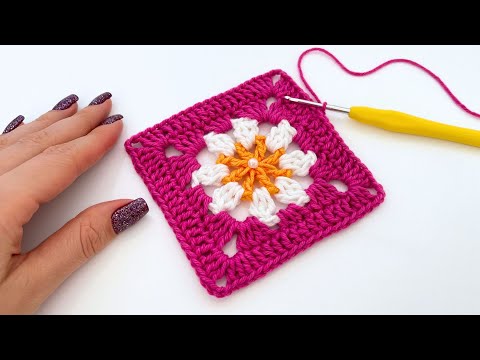 Видео: ЛЕГКИЙ КВАДРАТ КРЮЧКОМ ШАГ ЗА ШАГОМ