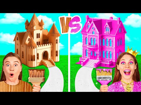 Видео: Домики Одного Цвета Бедная vs Богатая vs Ультра Богатая | Умные Гаджеты или Лайфхаки от BaRaDa Gold