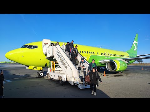 Видео: Перелёт Владивосток - Новосибирск. Boeing737-800 а/к S7. Посадка над городом целиком.