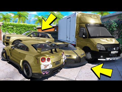 Видео: УГНАЛ КУЧУ ЗОЛОТЫХ ЧИТ ТАЧЕК И ОГРОМНЫЙ МОНСТР ТРАК У МАЖОРА ЗА 180 СЕКУНД! БИТВА ВОРОВ В ГТА 5!